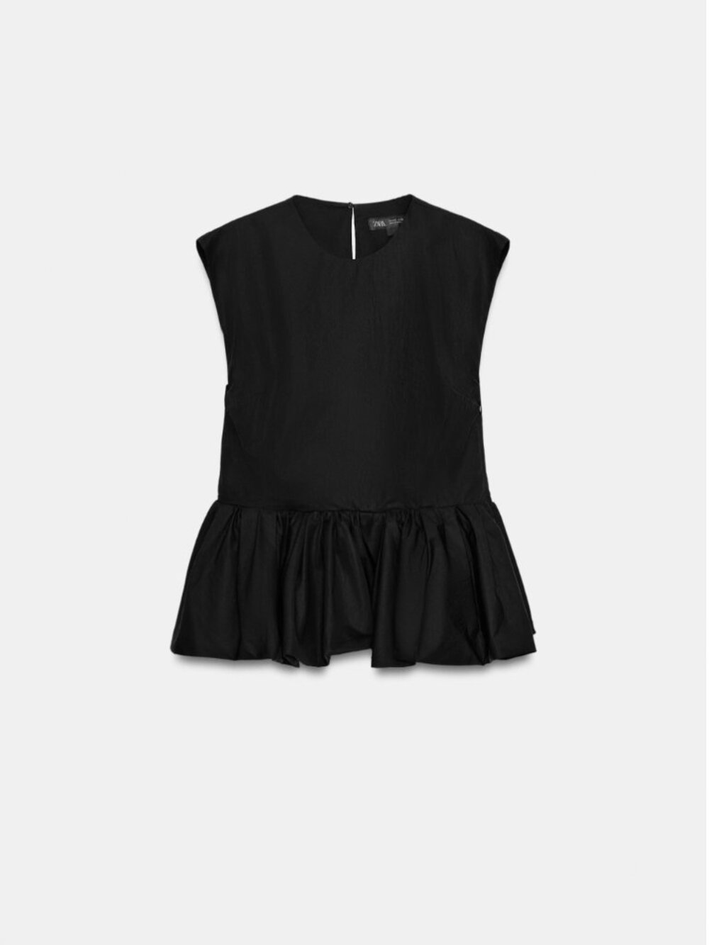 ZARA Woman Collection Black Sleeveless Peplum Top NWT S - Picture 6 of 13